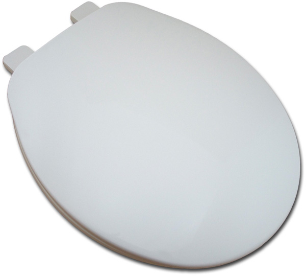 Plastic Round Closed Front With Cover, White