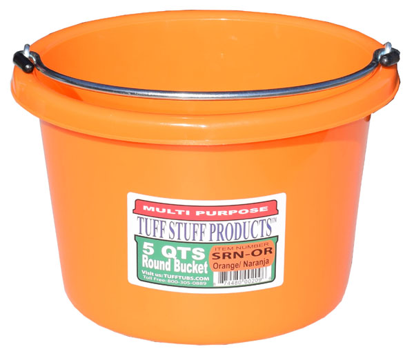 5 qt. Round Bucket, Orange