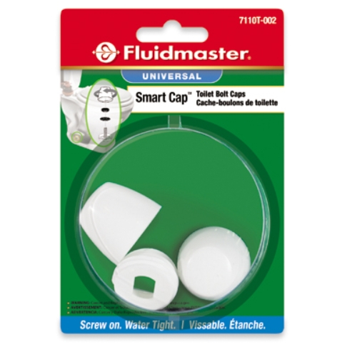 Secure Cap White Plastic Screw-On Toilet Bolt Caps, 2PK