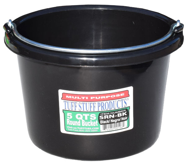 SRNBK 5 qt. Round Bucket, Black