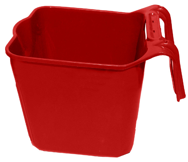 SQHRD 14 qt. Square Fence Hook Bucket, Red