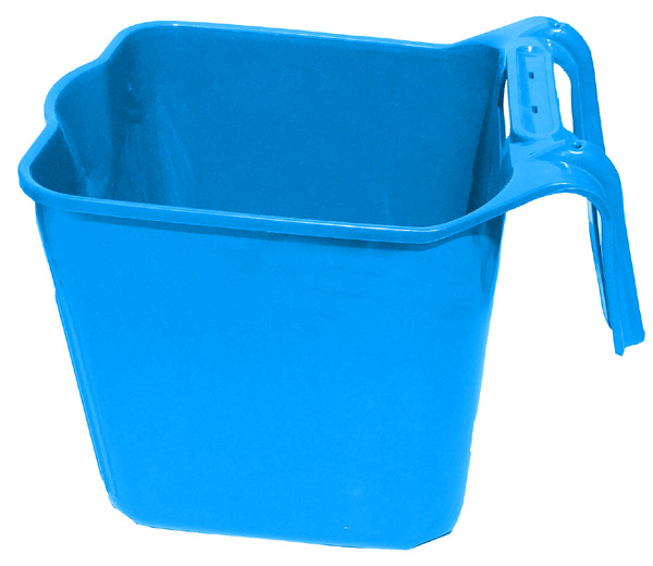 14 qt. Square Fence Hook Bucket, Blue