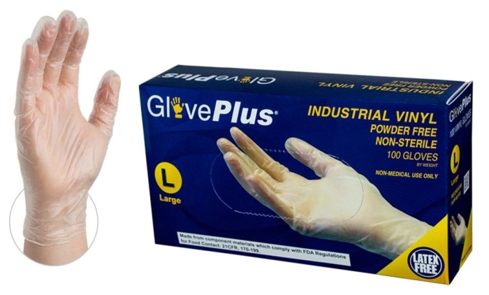 Picture of AMMEX IVPF48100 Clear Vinyl Glove Extra Large