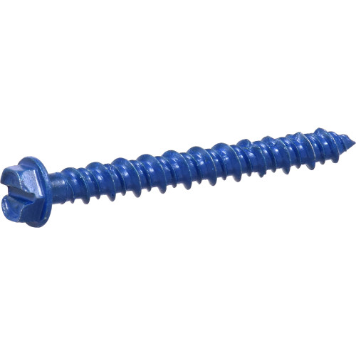 0.25 x 1.75 in. Blue Slotted Tap Concrete Screw Anchor - 100 Count