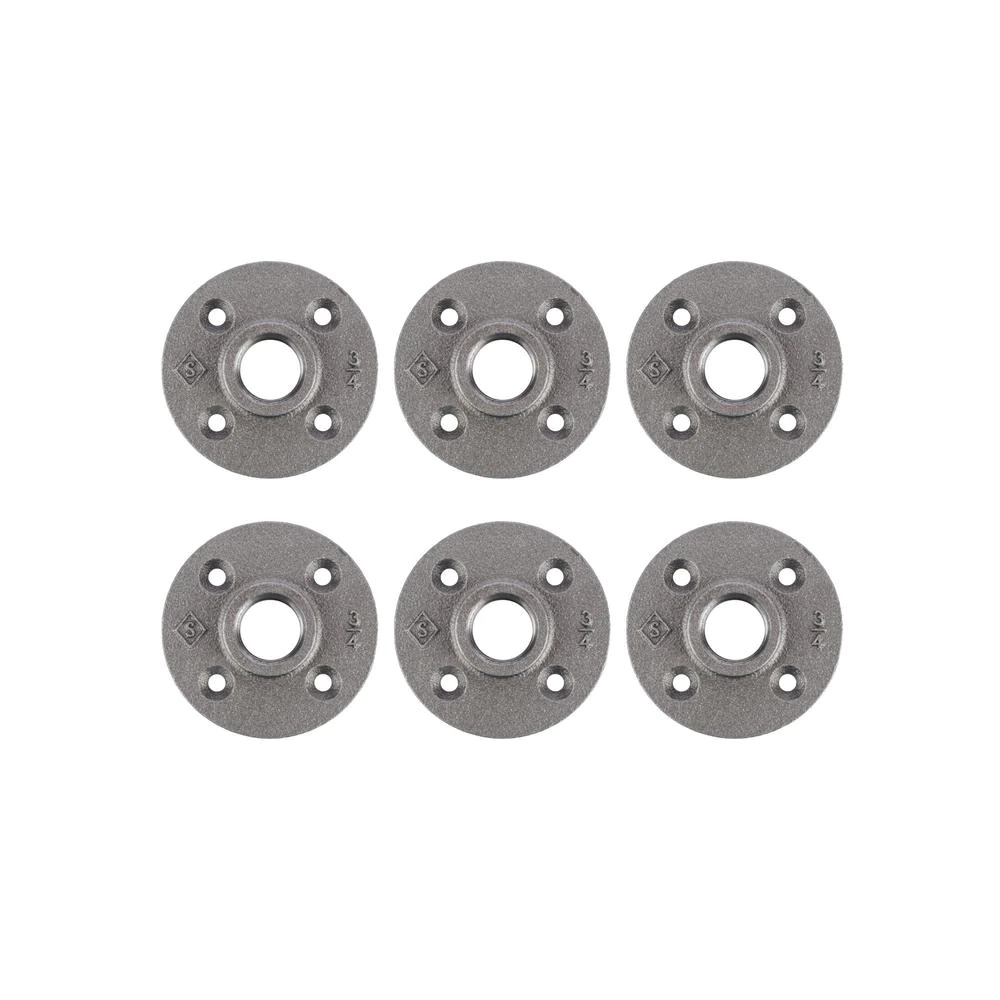 0.75 in. Iron Floor Flange, Black