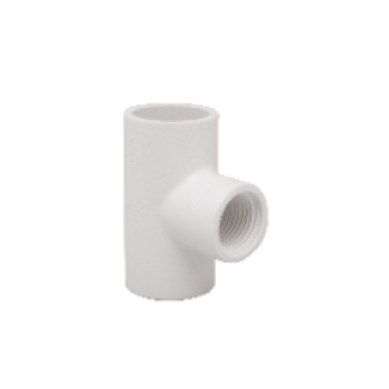 035878 Reducing Tee, 2 x 2 x 3/4 in, Socket x Socket x FNPT, PVC, White, SCH 40 Schedule