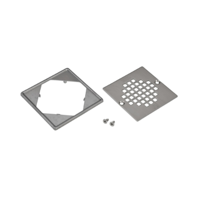Square Strainer with Ring, Brushed Nickel