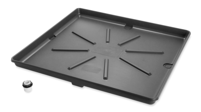 30 x 32 in. Graphite Drain Pan with PVC Fitting