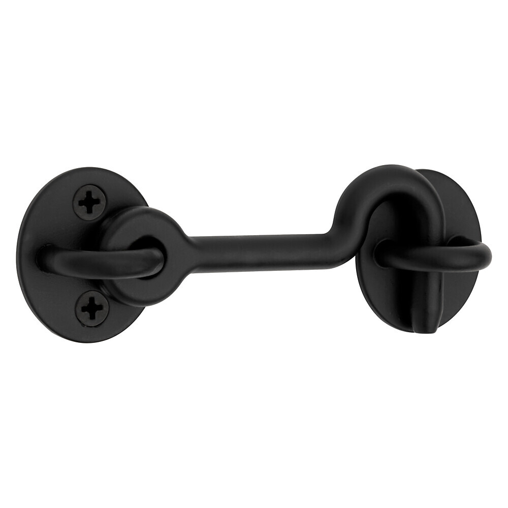 4 in. L Matte Black Steel Hook and Eye Closure 1 pc
