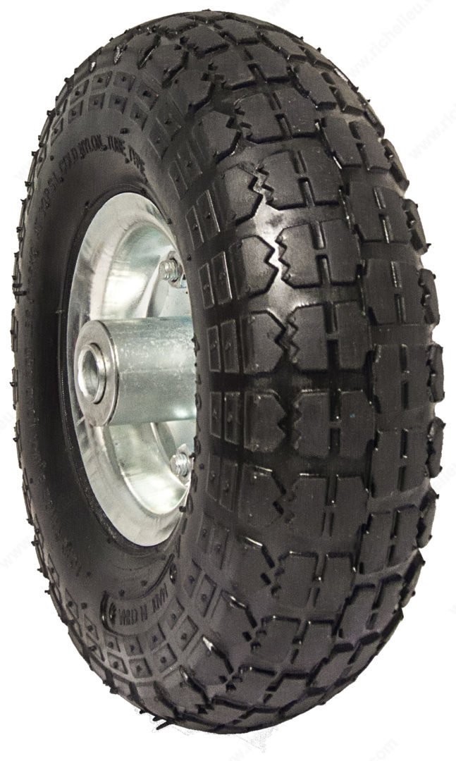 10 in. Pneumatic Dolly Wheel, Black & Gray