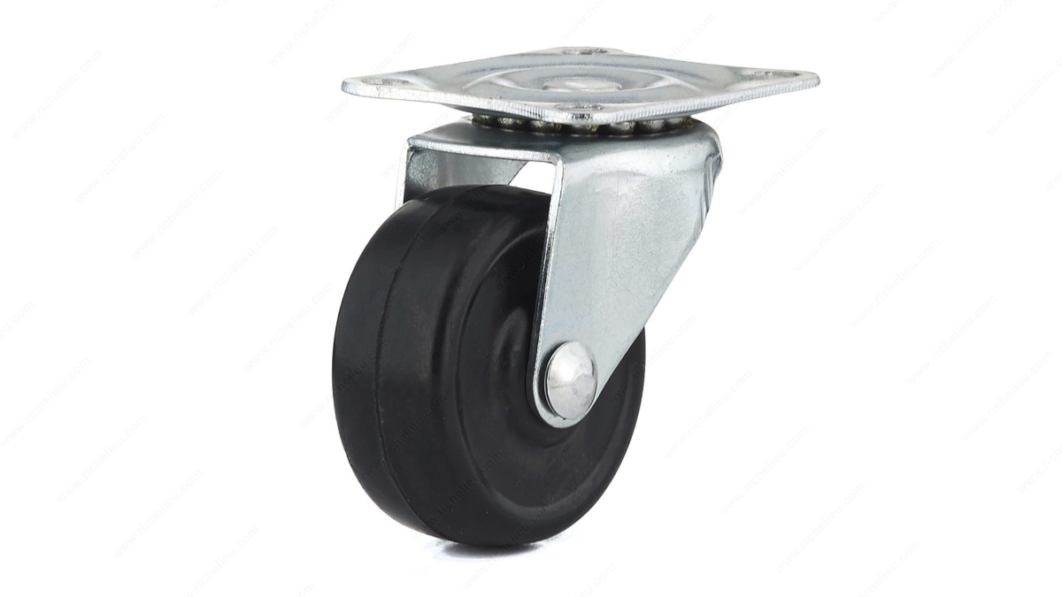 1.56 in. General-Duty Rubber Swivel Caster, Black