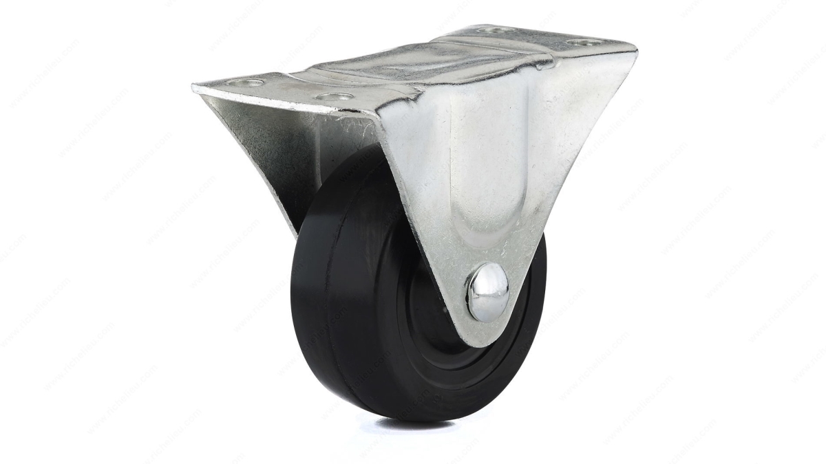 1.56 in. General-Duty Rubber Rigid Caster, Black