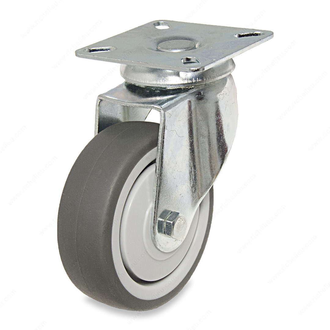 2 in. Thermoplastic Rubber Swivel Caster, Gray