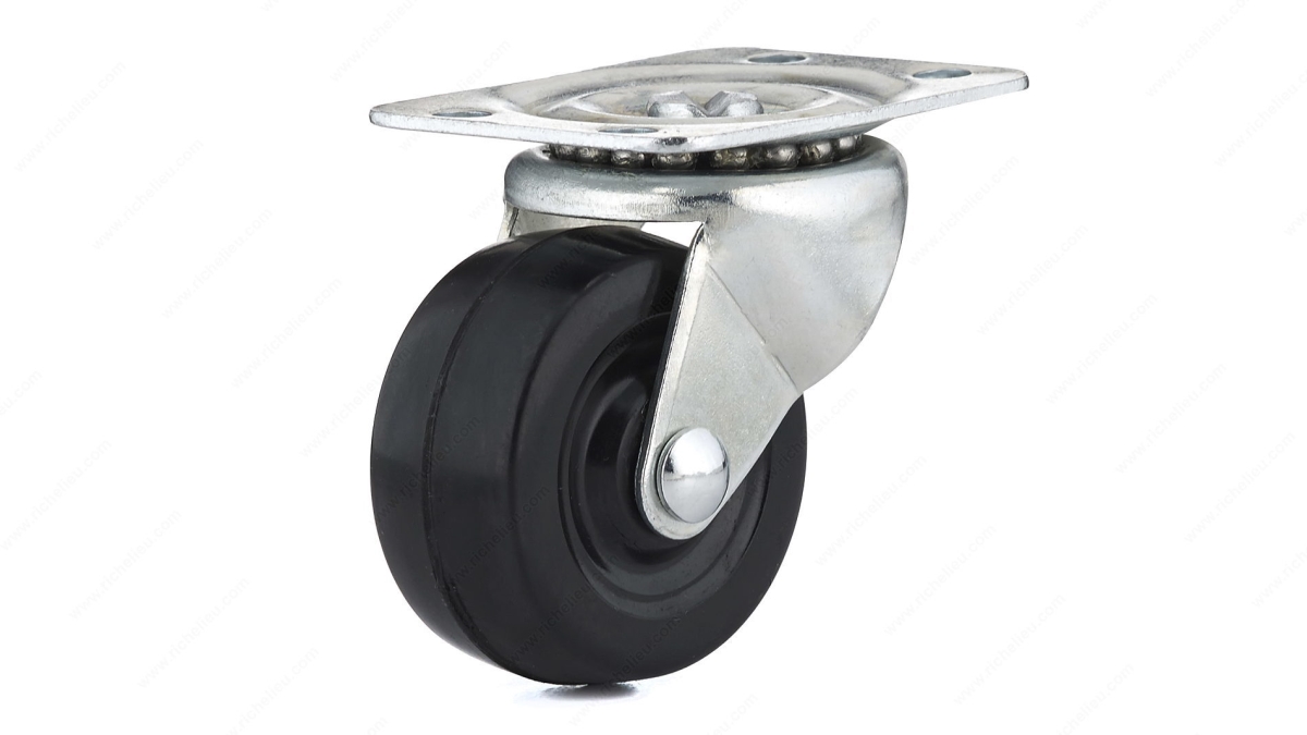 2.5 in. General-Duty Rubber Swivel Caster, Black