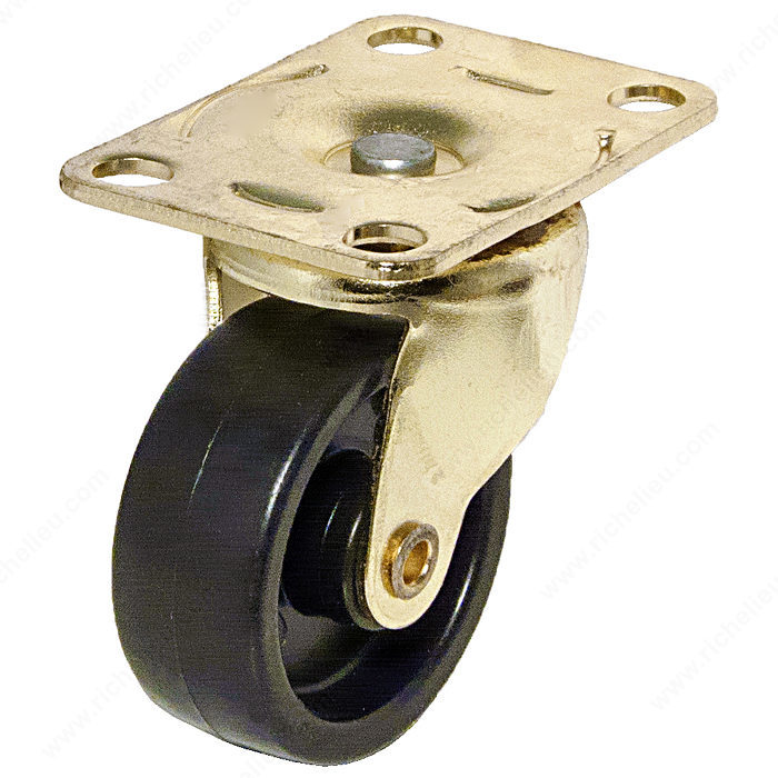 1.6 in. Light-Duty Furniture Caster, Black
