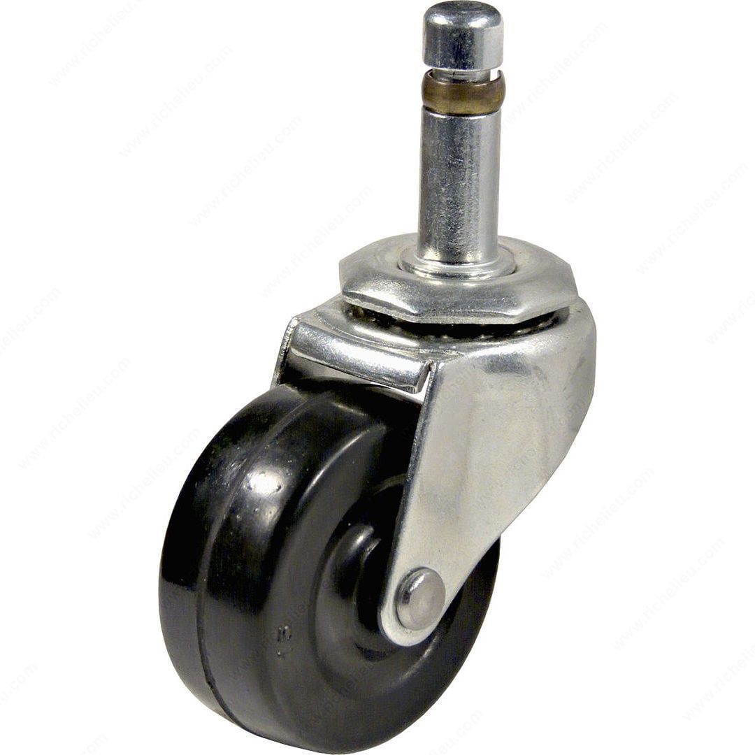 2 in. Multi-Purpose Rubber Caster with 0.43 in. Friction Grip Stem, Black