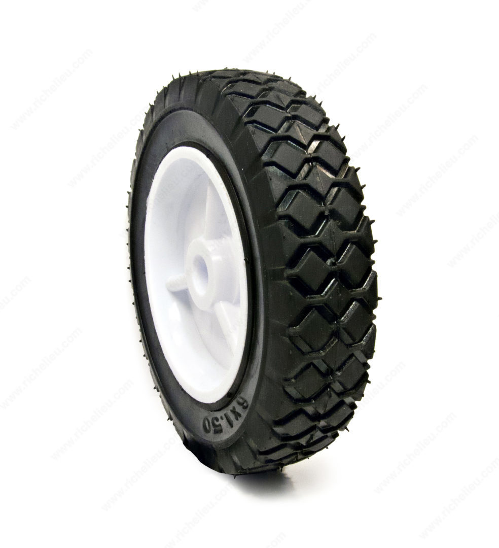 8 x 1.75 in. Plastic Offset Wheel, Black & White