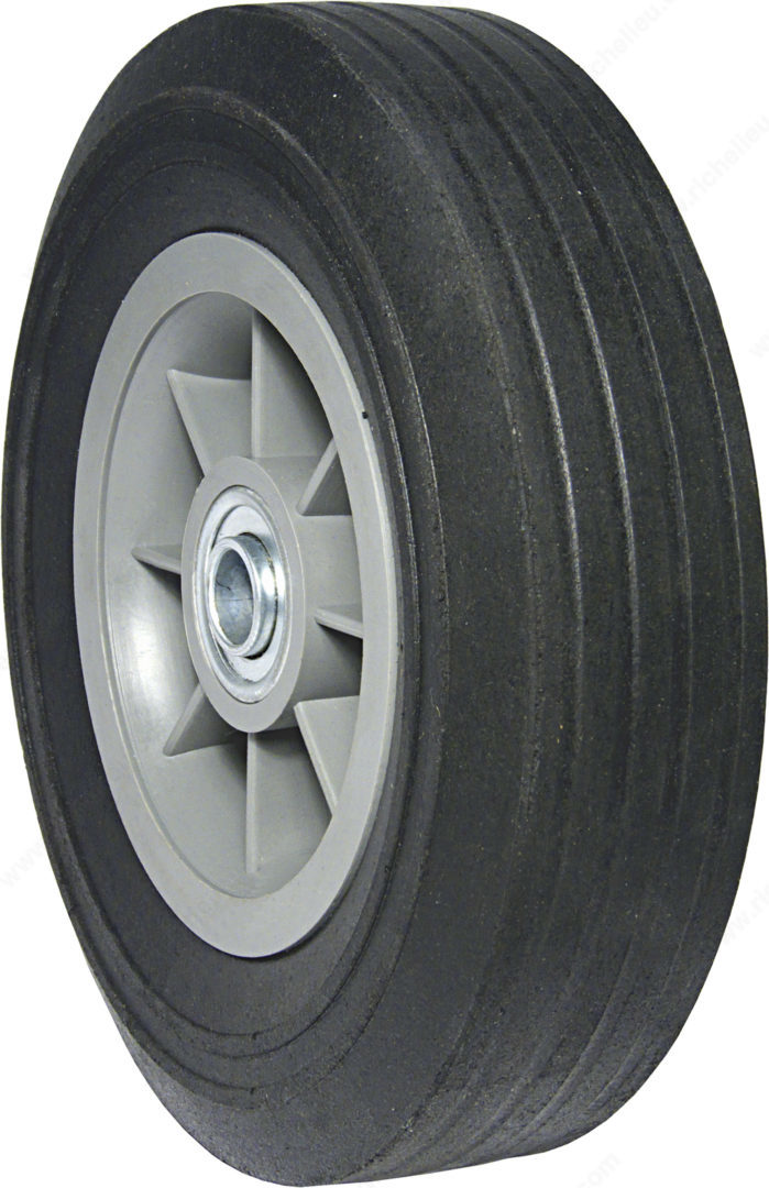 8 in. Rubber Wheel, Black & Gray