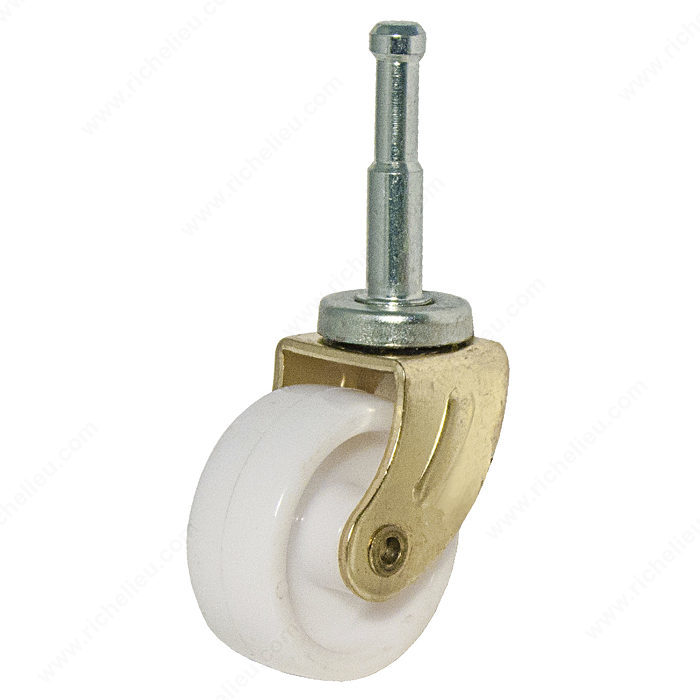 1.6 in. Light-Duty Furniture Caster, White - Plastic