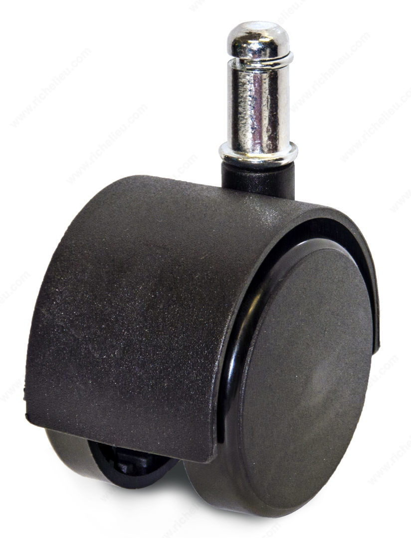 2 in. Dual Wheel Caster with Friction Grip Stem, Black