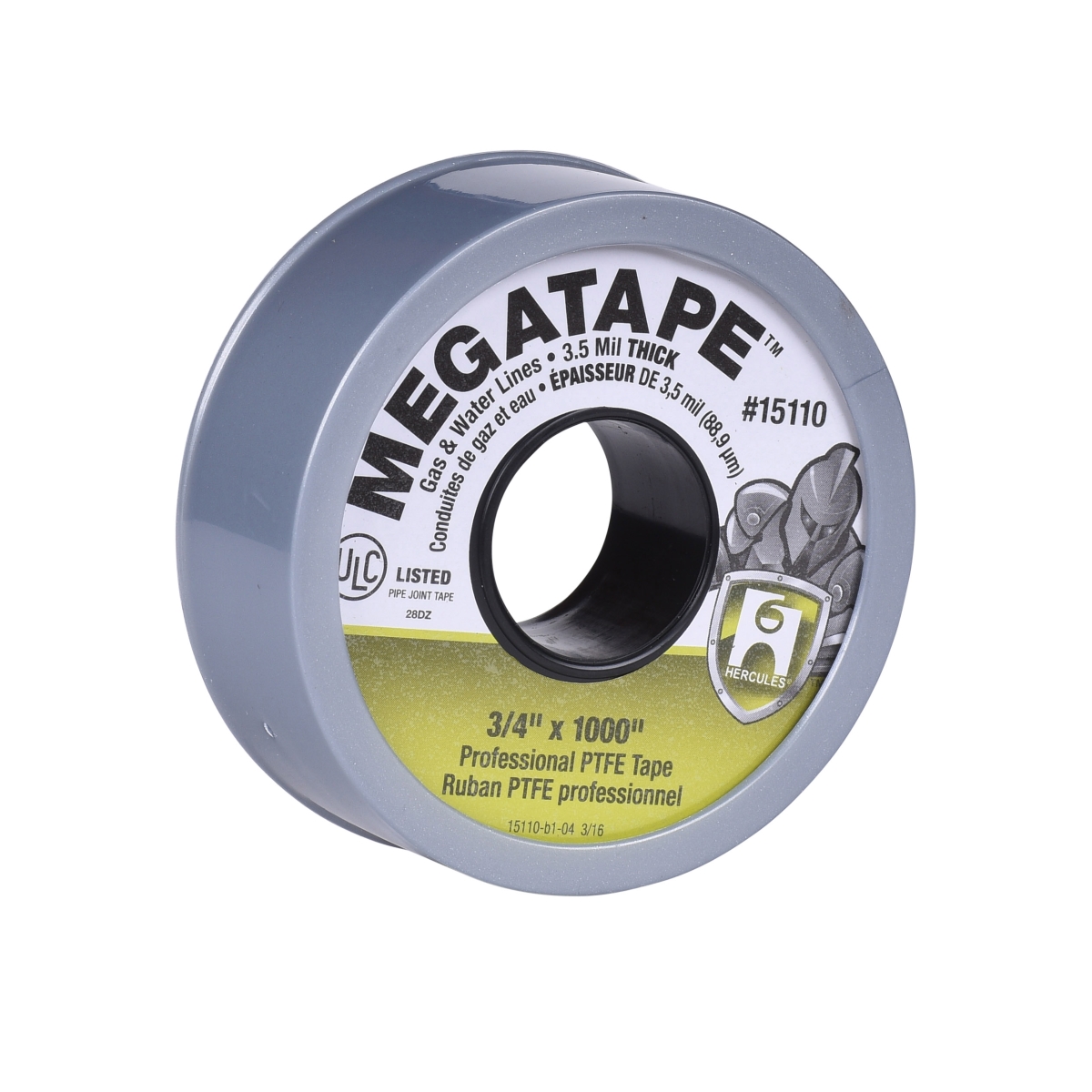 0.75 x 1000 in. Hercules Mega Tape Thread Sealant, Grey
