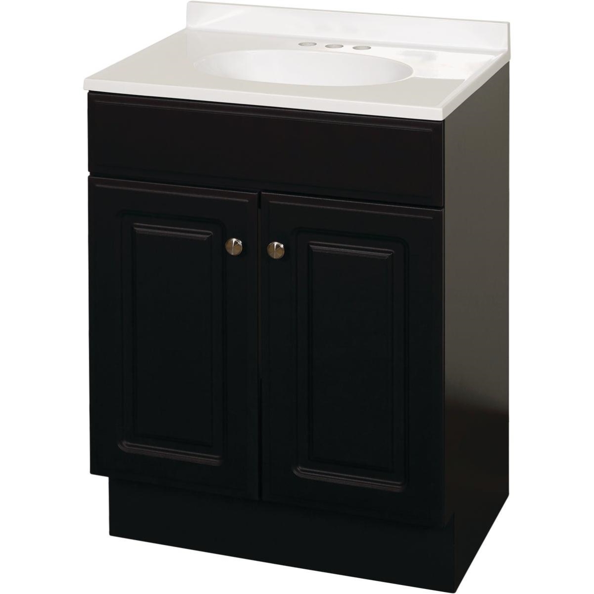 24 x 35 x 18 in. Espresso Vanity with White Cultured Marble Top