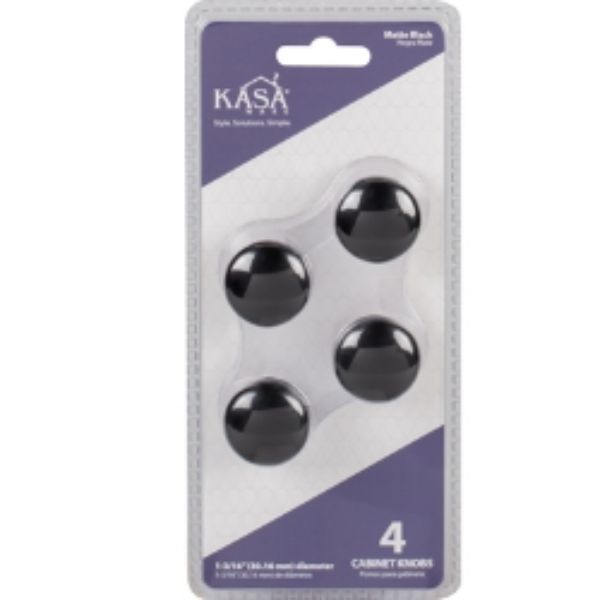 K778MB-4 Round Knob B, Matte Black - Pack of 4