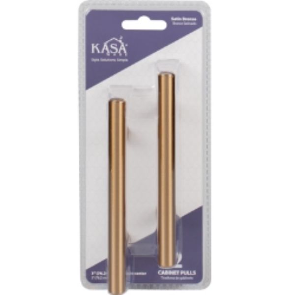 KasaWare 5-3/8'' Overall Length Satin Bronze Cabinet Pull,2PK