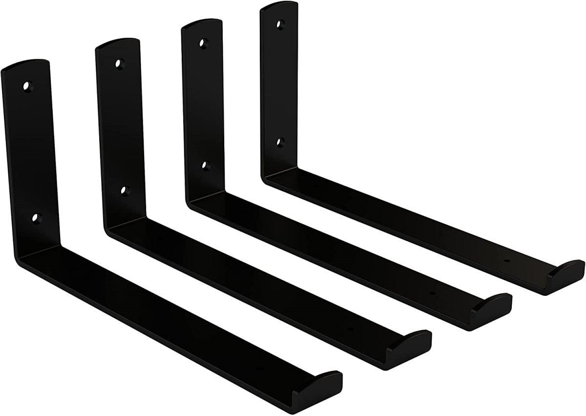 5-7/8 in. H X 1-1/2 in. W X 11-13/16 in. D Black Steel Floating Shelf