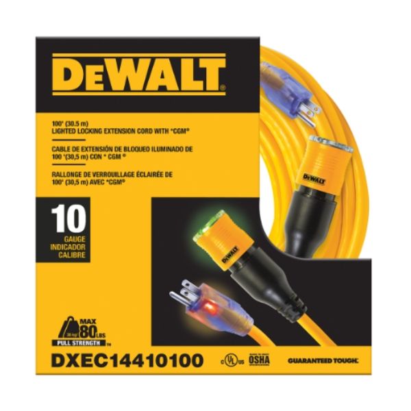 Picture of Century Wire & Cable DXEC14410100 100 ft. Locking Extension Cord Dewalt Wire & Cable