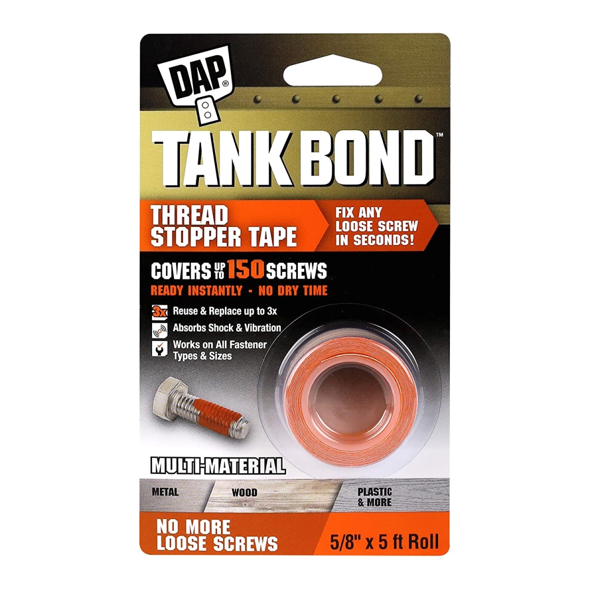 Picture of Dap Adhesives 7079800169 0.625 in. x 5 ft. Tank Bond Thread Stopper Tape&#44; Orange