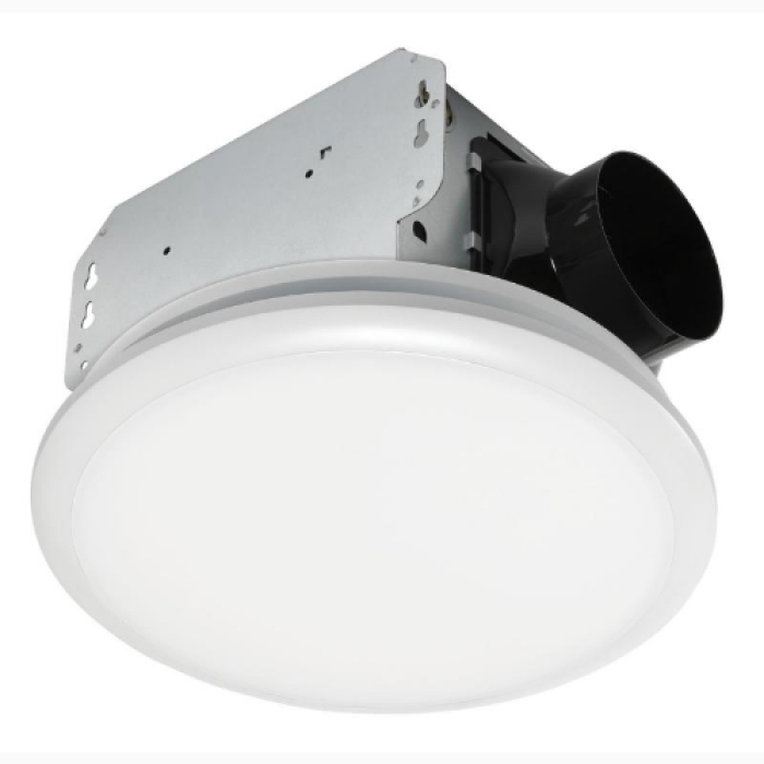 4 in. 50 CFM 1.0 Sones LED Ac Bath Fan Light, White