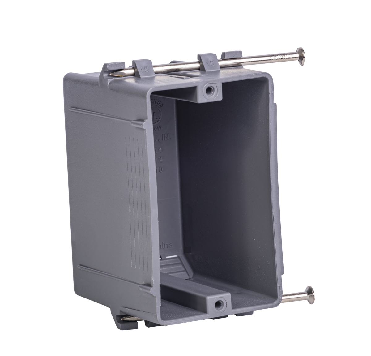 18 cu. in. 1-Gang New Work Standard Switch & Outlet Wall Electrical Box, Grey
