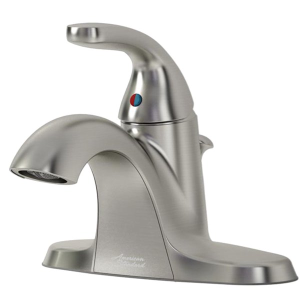 9091110.295 4 in. Cadet 2.0 Centerset Single-Handle Bathroom Faucet with 1.2 GPM Plastic Drain, Brushed Nickel -  American Standard
