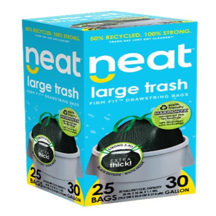 30 gal Neat Tall Kitchen Drawstring Trash Bags