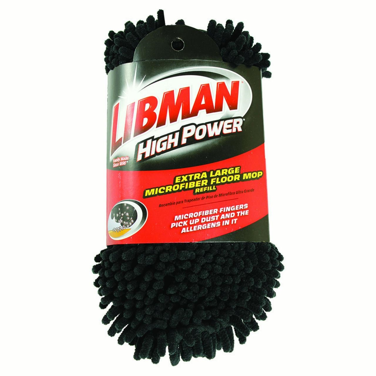 Microfiber Refill Floor Mop, Black - Extra Large