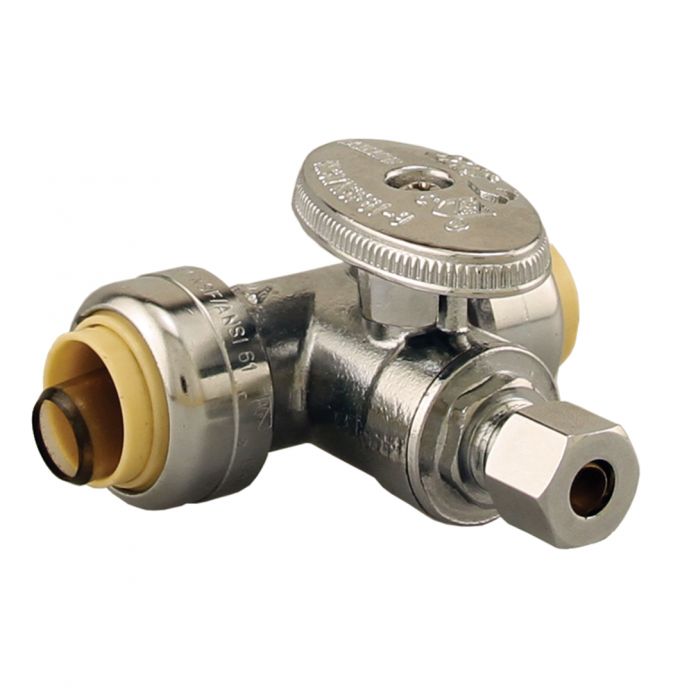 0.5 in. N Pf x 0.25 in. Compression Supply Valve - Turn Tee