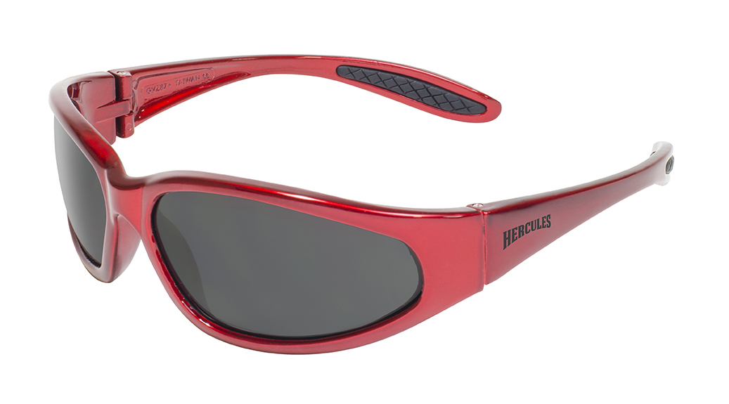 Hercules 1 Red Frame & Smoke Lenses Safety Glass
