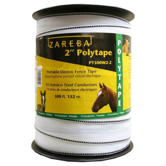 PT500W2-Z 2 in. x 500 ft. Poly Tape, White