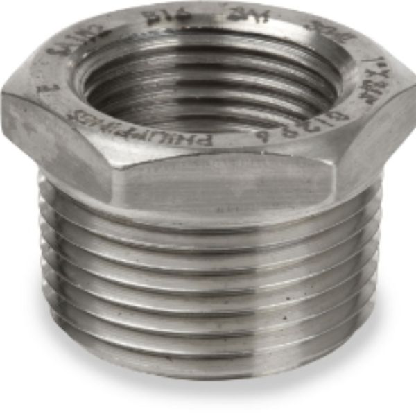 0.75 x 0.75 in. 304 Stainless Steel 150 Cast Threaded Hexagon Bushing - Heavy Pattern