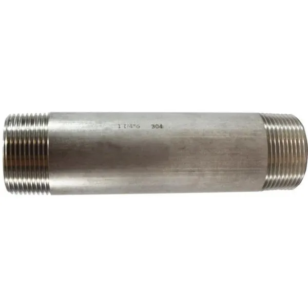 Anderson Metals 48129BAG 1.25 x 6 in. S40 304 Stainless Steel Pipe Nipple