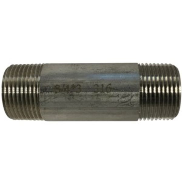 0.75 x 0.5 in. Schedule 40 Stainless Steel 304 Pipe Nipple