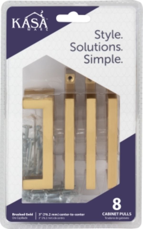3-3/8In. Overall Length Square Bar Pull, 8Pk, 8PK