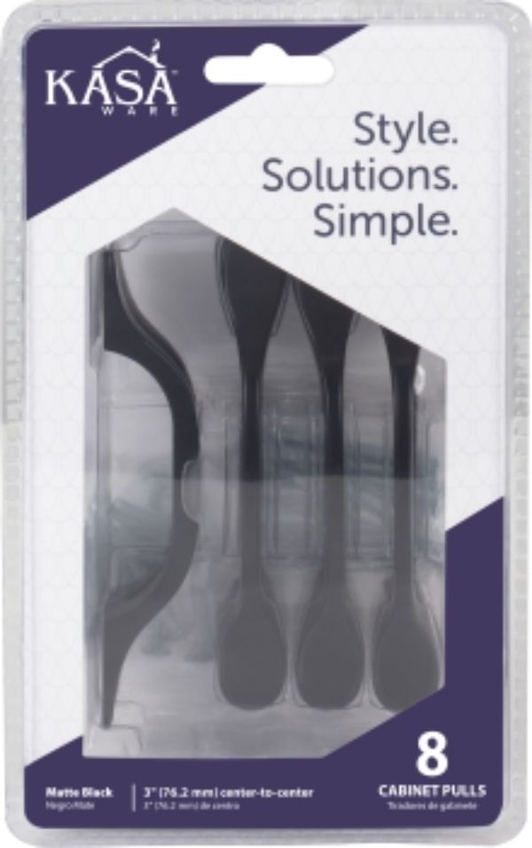 K9973MB-8 Cabinet Pulls, Matte Black - Pack of 8