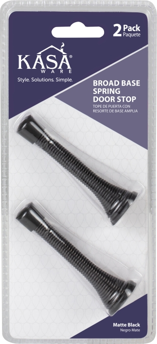 KFD4-A-MB2 Door Stops Spring, Matte Black - Pack of 2