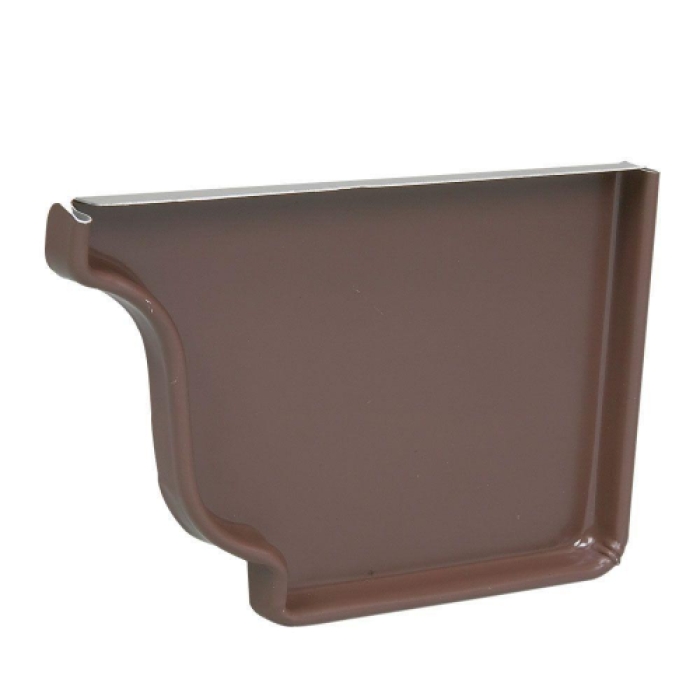 5'' Aluminum Brown Right Gutter End Cap