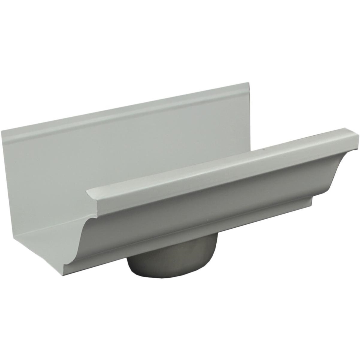 4DROPRTW 3 x 4 in. Drop White Aluminum Gutter End with Oval Drop