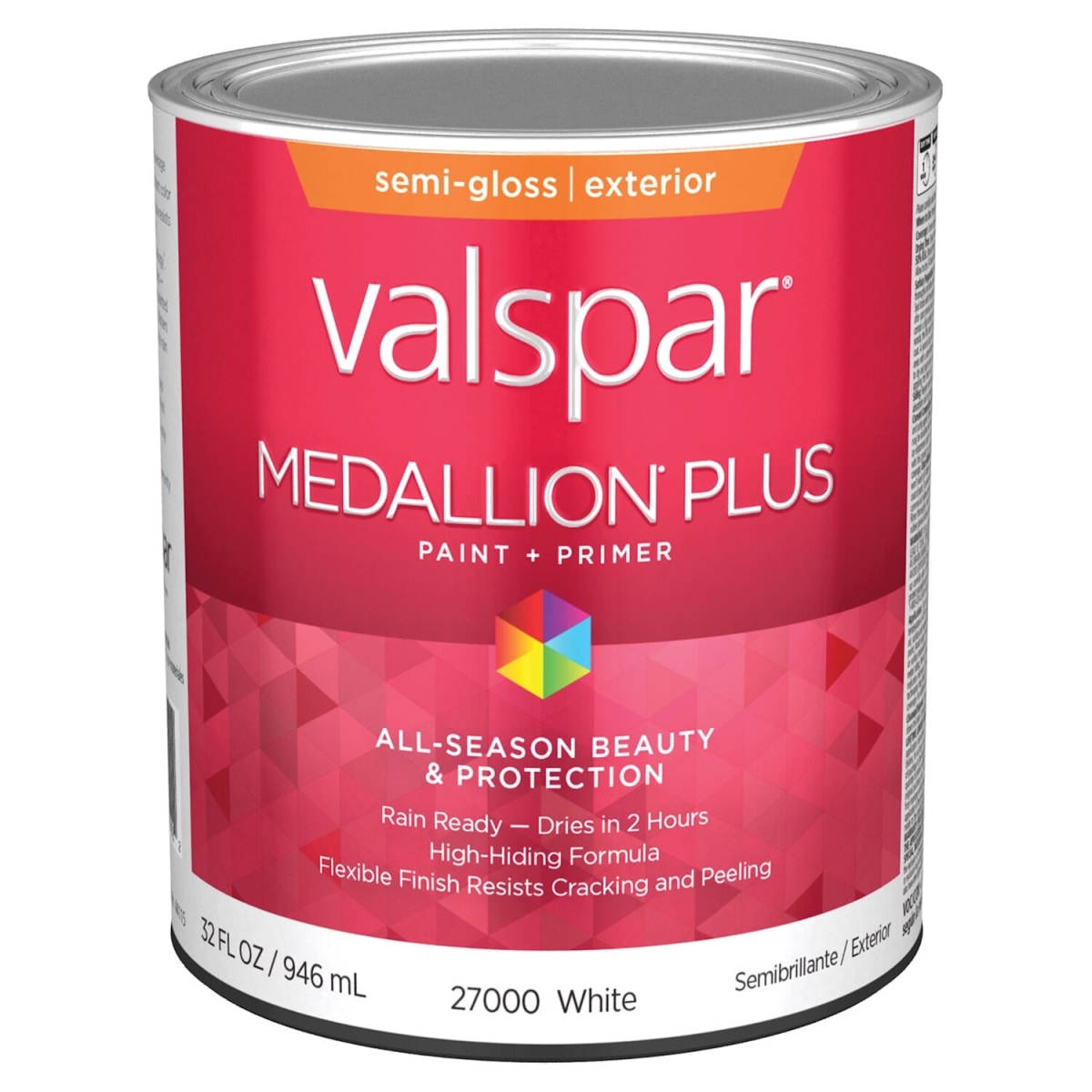 028.0027000.005 1 qt. Medallion Acrylic Latex House Trim Paint & Primer, White -  Valspar