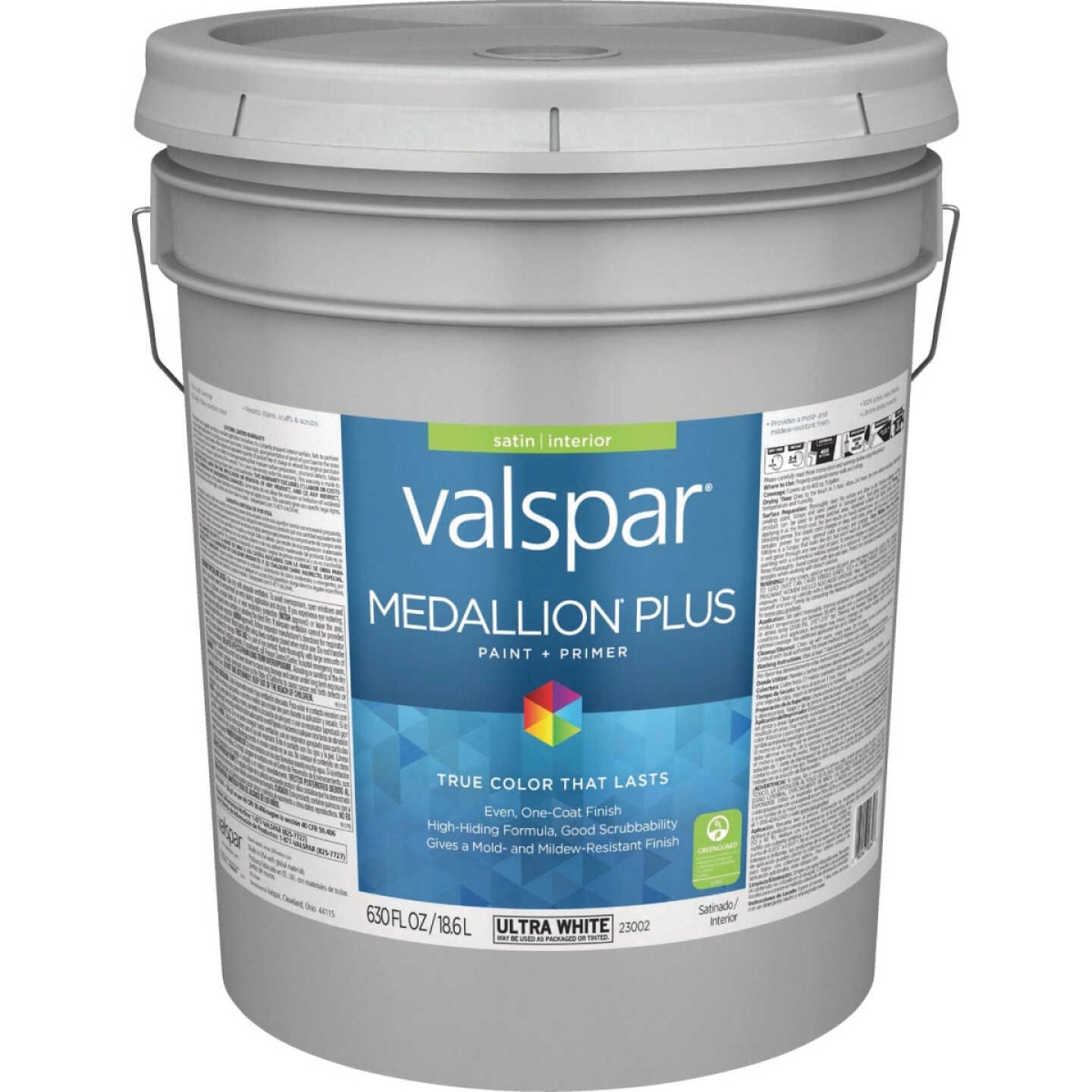 Medallion Plus Premium Paint & Primer Satin Interior Paint, Ultra White - 5 gal