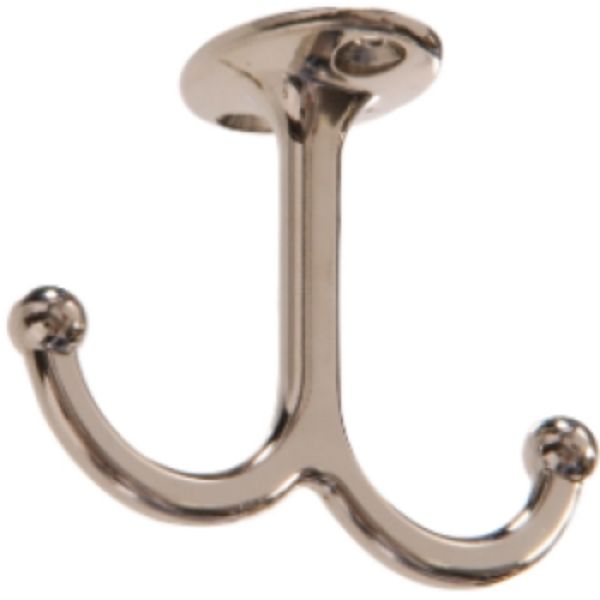 Under Shelf Coat Hook, Nickel - Pack of 2